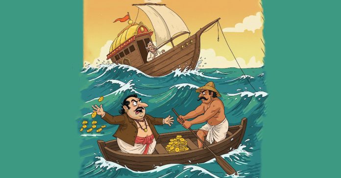এক লোভী ধনী বণিকের গল্প